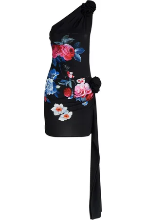 MAGDA BUTRYM One-shoulder floral-print mini dress