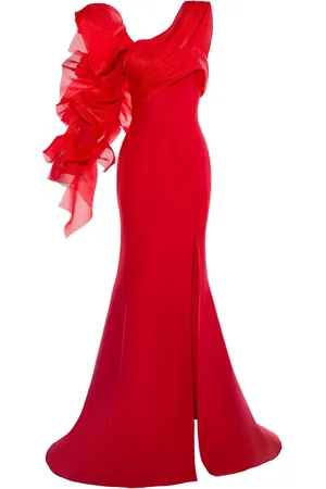 Gaby Charbachy Ruffle-sleeve gown