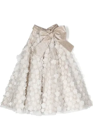 LA STUPENDERIA Aurora floral appliqué A-line dress
