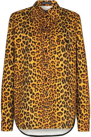Kwaidan Editions Leopard-print denim shirt