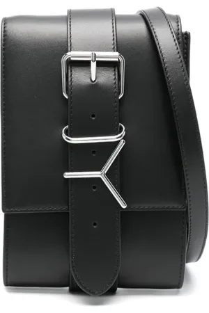 Y / PROJECT Logo-plaque leather shoulder bag