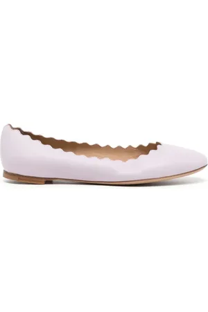 Chloé Lauren scallop-edge leather ballerina shoes