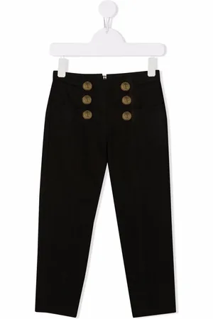 Balmain Button-embossed slim-fit trousers