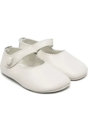 GALLUCCI Zigzag-edge leather ballerina shoes