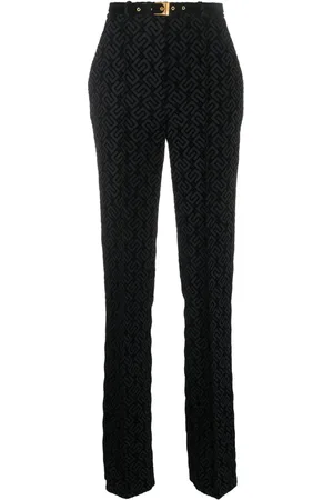 Elisabetta Franchi Monogram-pattern straight-leg trousers