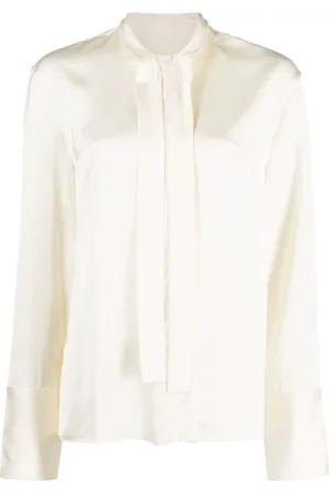 Jil Sander Satin-finish tie-neck blouse