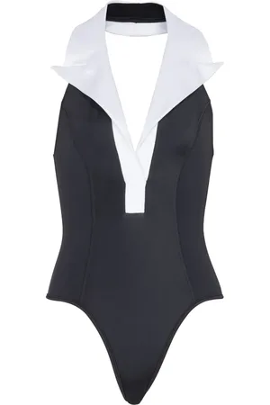 Balmain Contrasting-collar swimsuit