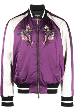 Dsquared2 Floral-embroidered bomber jacket