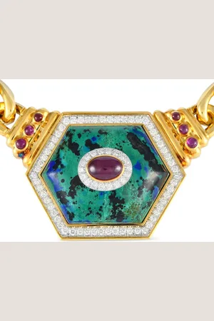 David Webb 18K yellow multi-stone necklace