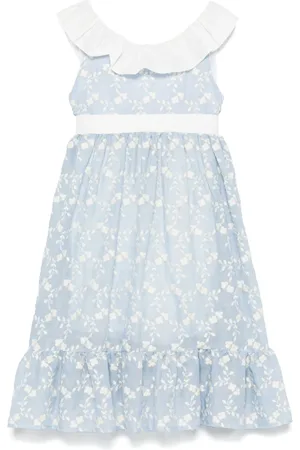 LA STUPENDERIA Floral-embroidered party dress