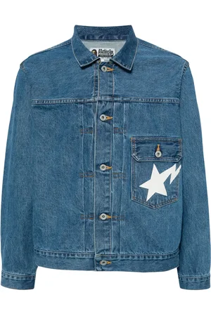 A Bathing Ape STA logo-print denim jacket
