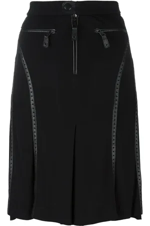 Jean Paul Gaultier Perforated leather effect trim skirt