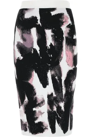Alexander McQueen Abstract-pattern midi-skirt