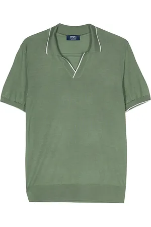 FEDELI Wave fine-knit polo shirt