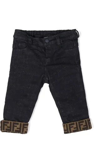 Fendi Logo-print cuff jeans