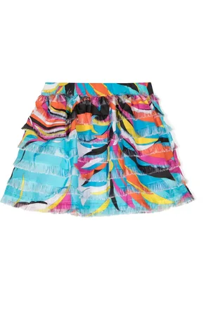 PUCCI Junior Swirl-print tiered skirt