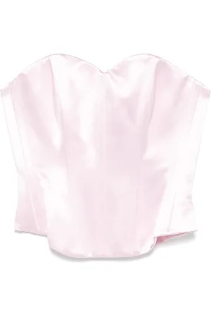 ALEX PERRY Strapless duchess-satin top