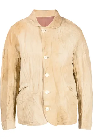 VISVIM Crinkle-finish leather jacket