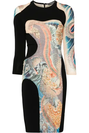Alexander McQueen Japanese-style print mini dress