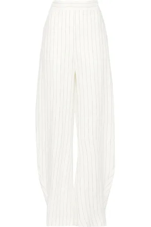 ALESSANDRO VIGILANTE Pinstriped high-waist palazzo trousers