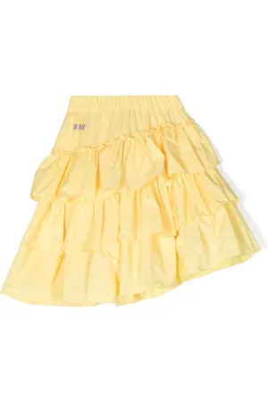 Msgm Asymmetric tiered skirt