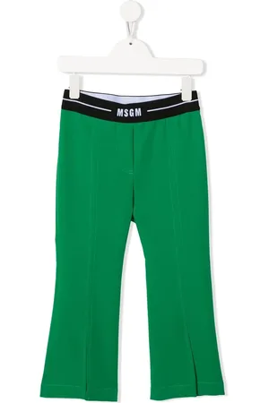 Msgm Logo-waistband flared trousers