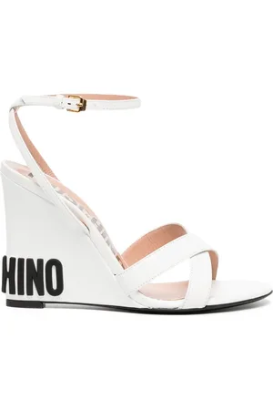 Moschino Logo 90mm wedge-heel sandals