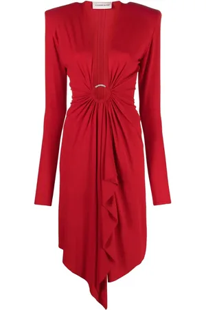 ALEXANDRE VAUTHIER Drape-detail midi dress