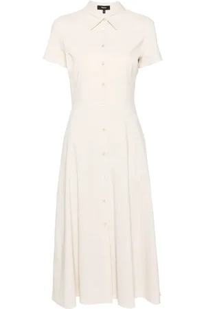 THEORY Short-sleeves midi shirt dress