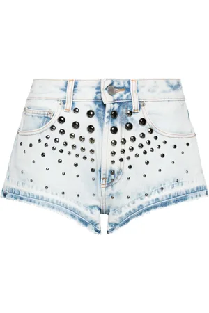 Alessandra Rich Studded denim shorts