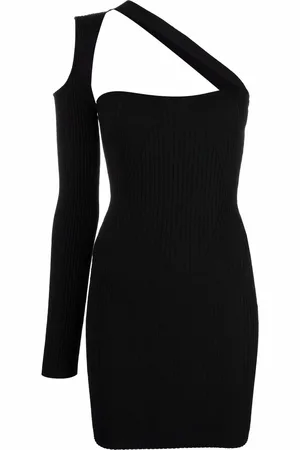 ANDREADAMO Ribbed asymmetric mini dress