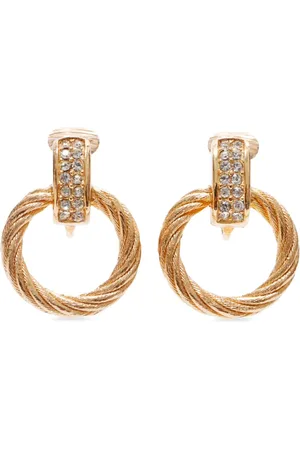 Dior Rhinestone-embellished hoop earrings