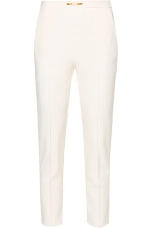 Elisabetta Franchi Logo-plaque tapered trousers