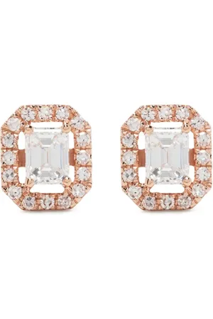 Shay 18kt rose Mini Me diamond halo earrings