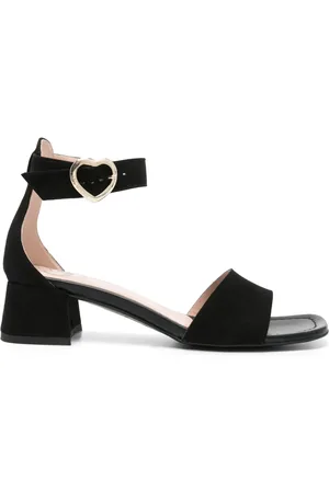 Moschino 45mm logo-buckle suede sandals