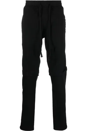 GREG LAUREN Fleece drawstring-waist cotton trousers