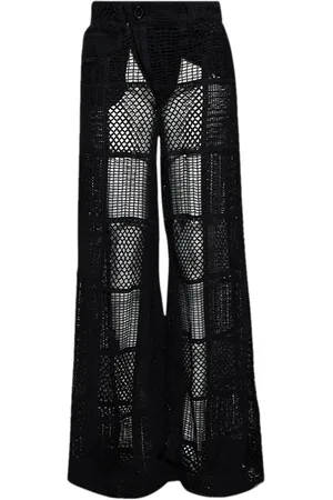 Roberta Einer Crochet-knit wide-leg trousers