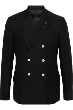 LARDINI Attitude linen double-breasted blazer