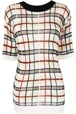 Jean Paul Gaultier 2000s check-pattern knitted top