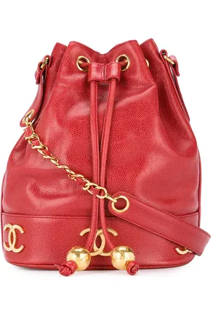 CHANEL 1994-1996 logo drawstring shoulder bag