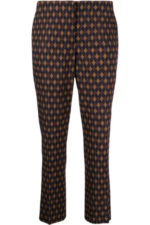 Prada Diamond-print cropped trousers