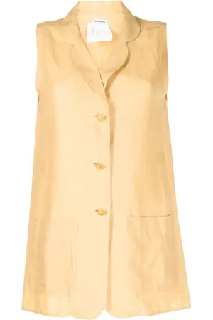 CHANEL 1990-2000s button-front linen waistcoat