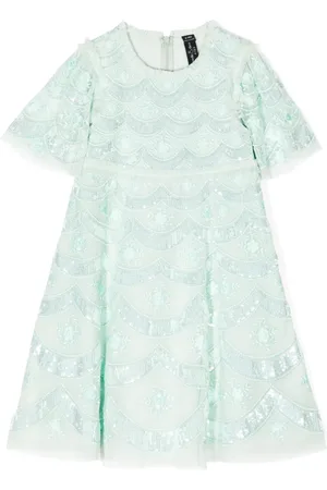 Needle & Thread Fifi floral-embroidered sequin dress