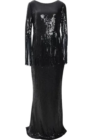 TALBOT RUNHOF Sequin-embellished Matrix fringed dress