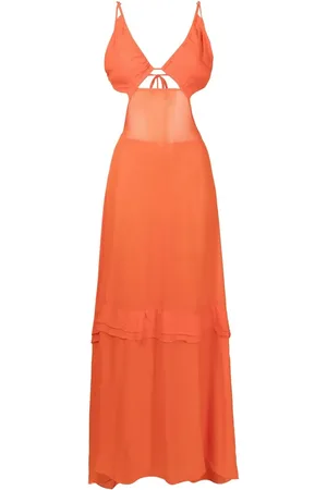 AMIR SLAMA Cut-out semi-sheer maxi dress
