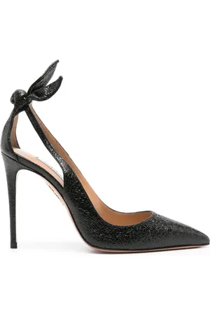 Aquazzura Bow Tie 105mm leather pumps