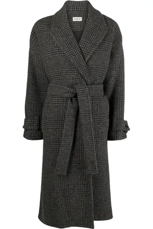 P.A.R.O.S.H. Plaid-check pattern belted trench coat