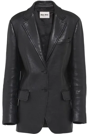 Miu Miu Nappa leather single-breased blazer