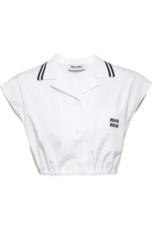 Miu Miu Logo-print poplin shirt