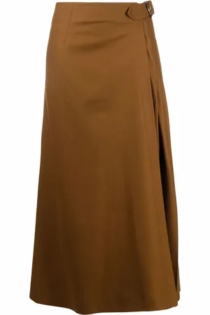 Alberta Ferretti A-line pleated mid-length skirt